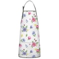 thumbnail image 1 of Pioneer Flower Floral Print Pattern Cotton Linen Apron with Pockets, Waterproof Adjustable, 33x27 Inch for Kitchen, Gardening, BBQ, Salon, 1 of 6