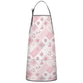 thumbnail image 1 of Pioneer Flower Floral Print Pattern Cotton Linen Apron with Pockets, Waterproof Adjustable, 33x27 Inch for Kitchen, Gardening, BBQ, Salon, 1 of 6
