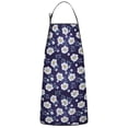 thumbnail image 1 of Pioneer Flower Floral Print Pattern Cotton Linen Apron with Pockets, Waterproof Adjustable, 33x27 Inch for Kitchen, Gardening, BBQ, Salon, 1 of 6