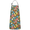thumbnail image 1 of Pioneer Flower Floral Print Pattern Cotton Linen Apron with Pockets, Waterproof Adjustable, 33x27 Inch for Kitchen, Gardening, BBQ, Salon, 1 of 6