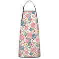 thumbnail image 1 of Pioneer Flower Floral Print Pattern Cotton Linen Apron with Pockets, Waterproof Adjustable, 33x27 Inch for Kitchen, Gardening, BBQ, Salon, 1 of 6