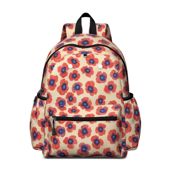 Pioneer Flower Floral Print Pattern Cute School Backpack with Padded Back and Adjustable Shoulder Straps 13.4"x11"x4.7"