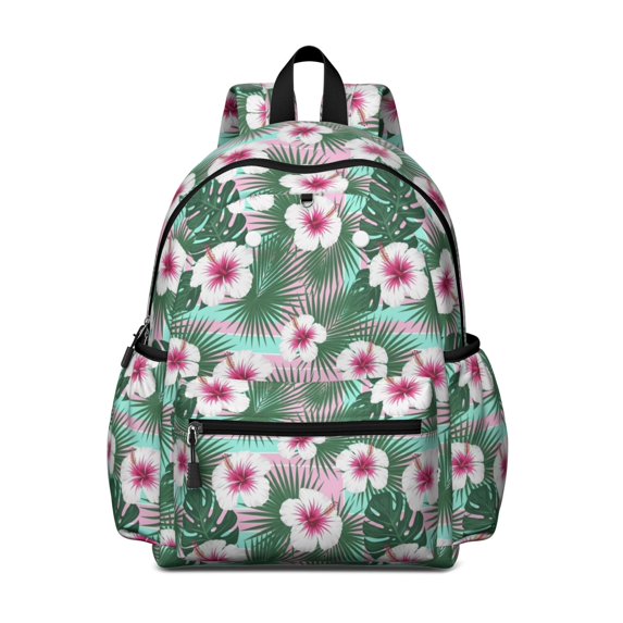 Pioneer Flower Floral Print Pattern Cute School Backpack with Padded Back and Adjustable Shoulder Straps 13.4"x11"x4.7"