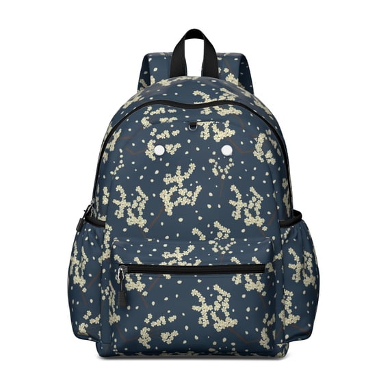 Pioneer Flower Floral Print Pattern Cute School Backpack with Padded Back and Adjustable Shoulder Straps 13.4"x11"x4.7"