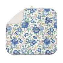 Pioneer Flower Floral Print Pattern Dish Drying Mat for Kitchen 1 Pack, Ultra Absorbent Microfiber Dishes Drainer Mats,16"x18"