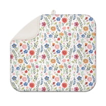 Pioneer Flower Floral Print Pattern Dish Drying Mat for Kitchen 1 Pack, Ultra Absorbent Microfiber Dishes Drainer Mats,16"x18"