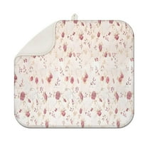 Pioneer Flower Floral Print Pattern Dish Drying Mat for Kitchen 1 Pack, Ultra Absorbent Microfiber Dishes Drainer Mats,16"x18"