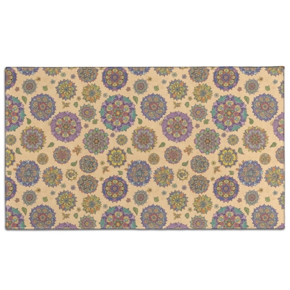 Pioneer Flower Floral Print Pattern Door Mat, Crystal Velvet Kitchen ...