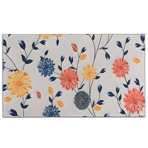 Pioneer Flower Floral Print Pattern Door Rugs,Washable Non Slip Door Mats Indoor,Decorative Door Mats,Entry Mat Indoor for Entrance,Bedroom,Kitchen,Bathroom,17"x30"