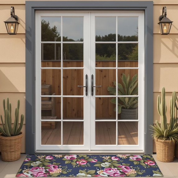 Pioneer Flower Floral Print Pattern Door Rugs,Washable Non Slip Door Mats Indoor,Decorative Door Mats,Entry Mat Indoor for Entrance,Bedroom,Kitchen,Bathroom,16"x47"