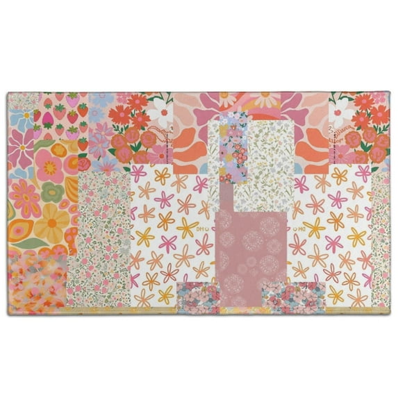 Pioneer Flower Floral Print Pattern Door Rugs,Washable Non Slip Door Mats Indoor,Decorative Door Mats,Entry Mat Indoor for Entrance,Bedroom,Kitchen,Bathroom,17"x30"