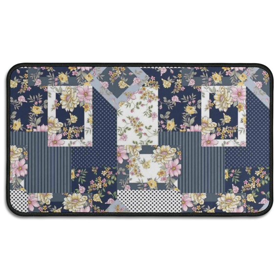 Pioneer Flower Floral Print Pattern Door Rugs,Washable Non Slip Door Mats Indoor,Decorative Door Mats,Entry Mat Indoor for Entrance,Bedroom,Kitchen,Bathroom,30"x17"