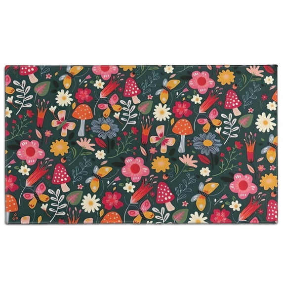 Pioneer Flower Floral Print Pattern Door Rugs,Washable Non Slip Door Mats Indoor,Decorative Door Mats,Entry Mat Indoor for Entrance,Bedroom,Kitchen,Bathroom,17"x30"