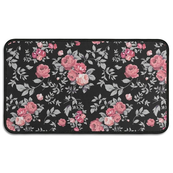 Pioneer Flower Floral Print Pattern Door Rugs,Washable Non Slip Door Mats Indoor,Decorative Door Mats,Entry Mat Indoor for Entrance,Bedroom,Kitchen,Bathroom,30"x17"