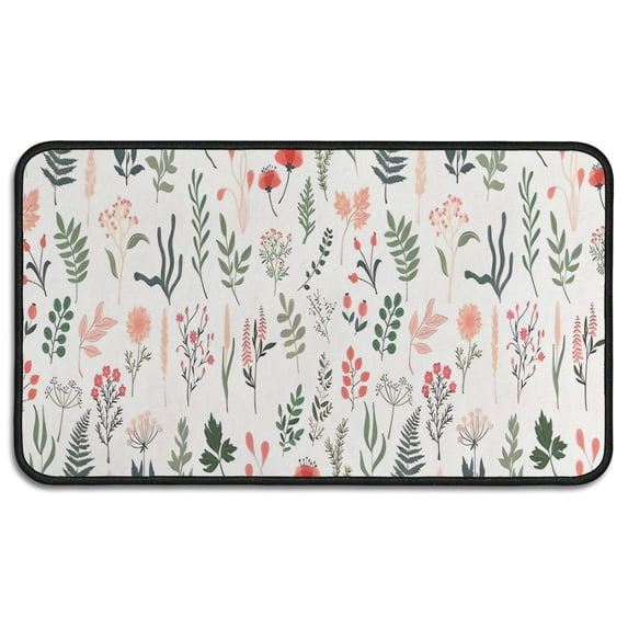 Pioneer Flower Floral Print Pattern Door Rugs,Washable Non Slip Door Mats Indoor,Decorative Door Mats,Entry Mat Indoor for Entrance,Bedroom,Kitchen,Bathroom,30"x17"