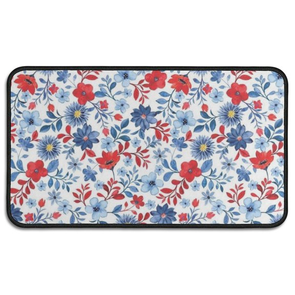 Pioneer Flower Floral Print Pattern Door Rugs,Washable Non Slip Door Mats Indoor,Decorative Door Mats,Entry Mat Indoor for Entrance,Bedroom,Kitchen,Bathroom,30"x17"