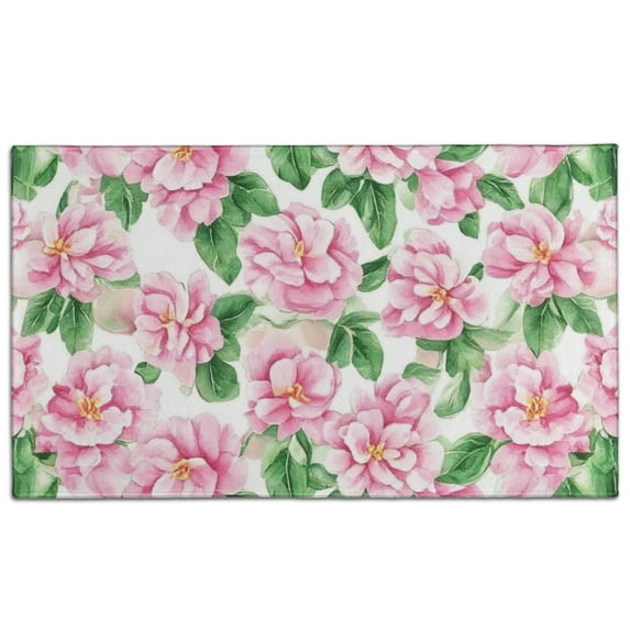 Pioneer Flower Floral Print Pattern Door Rugs,Washable Non Slip Door Mats Indoor,Decorative Door Mats,Entry Mat Indoor for Entrance,Bedroom,Kitchen,Bathroom,17"x30"