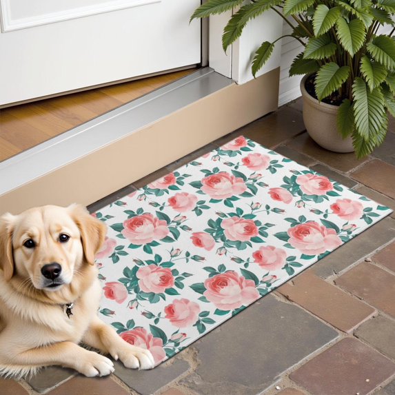 Pioneer Flower Floral Print Pattern Door Rugs,Washable Non Slip Door Mats Indoor,Decorative Door Mats,Entry Mat Indoor for Entrance,Bedroom,Kitchen,Bathroom,16"x24"