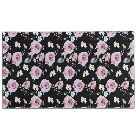 Pioneer Flower Floral Print Pattern Door Rugs,Washable Non Slip Door Mats Indoor,Decorative Door Mats,Entry Mat Indoor for Entrance,Bedroom,Kitchen,Bathroom,17"x30"