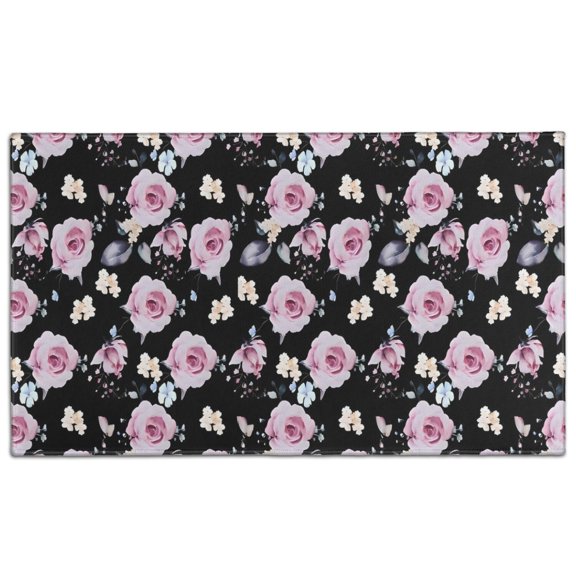 Pioneer Flower Floral Print Pattern Door Rugs,Washable Non Slip Door Mats Indoor,Decorative Door Mats,Entry Mat Indoor for Entrance,Bedroom,Kitchen,Bathroom,17"x30"