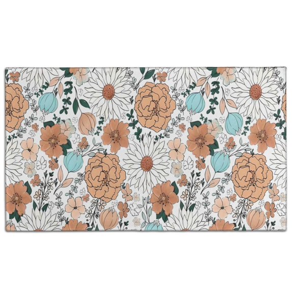 Pioneer Flower Floral Print Pattern Door Rugs,Washable Non Slip Door Mats Indoor,Decorative Door Mats,Entry Mat Indoor for Entrance,Bedroom,Kitchen,Bathroom,17"x30"