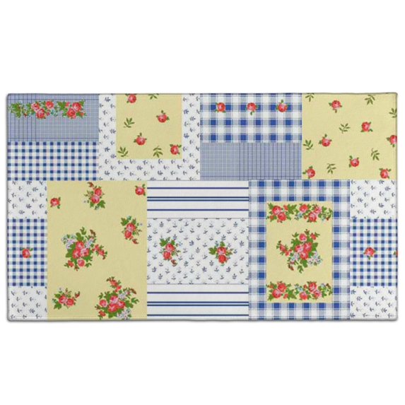 Pioneer Flower Floral Print Pattern Door Rugs,Washable Non Slip Door Mats Indoor,Decorative Door Mats,Entry Mat Indoor for Entrance,Bedroom,Kitchen,Bathroom,17"x30"