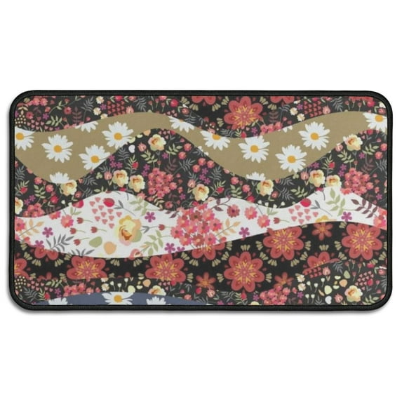 Pioneer Flower Floral Print Pattern Door Rugs,Washable Non Slip Door Mats Indoor,Decorative Door Mats,Entry Mat Indoor for Entrance,Bedroom,Kitchen,Bathroom,30"x17"