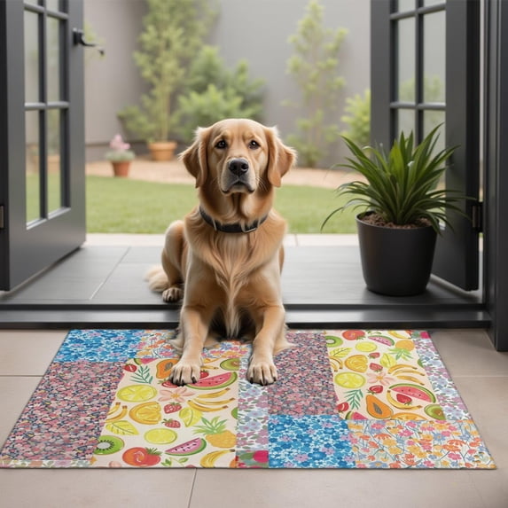 Pioneer Flower Floral Print Pattern Door Rugs,Washable Non Slip Door Mats Indoor,Decorative Door Mats,Entry Mat Indoor for Entrance,Bedroom,Kitchen,Bathroom,20"x32"