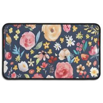 Pioneer Flower Floral Print Pattern Door Rugs,Washable Non Slip Door Mats Indoor,Decorative Door Mats,Entry Mat Indoor for Entrance,Bedroom,Kitchen,Bathroom,30"x17"