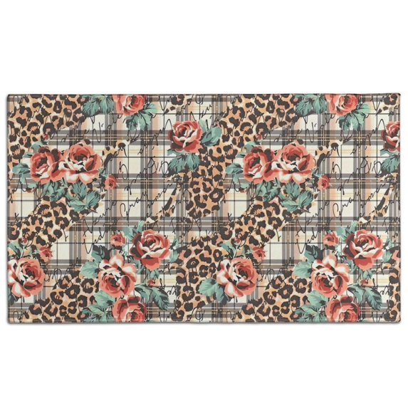 Pioneer Flower Floral Print Pattern Door Rugs,Washable Non Slip Door Mats Indoor,Decorative Door Mats,Entry Mat Indoor for Entrance,Bedroom,Kitchen,Bathroom,17"x30"