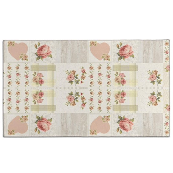 Pioneer Flower Floral Print Pattern Door Rugs,Washable Non Slip Door Mats Indoor,Decorative Door Mats,Entry Mat Indoor for Entrance,Bedroom,Kitchen,Bathroom,17"x30"
