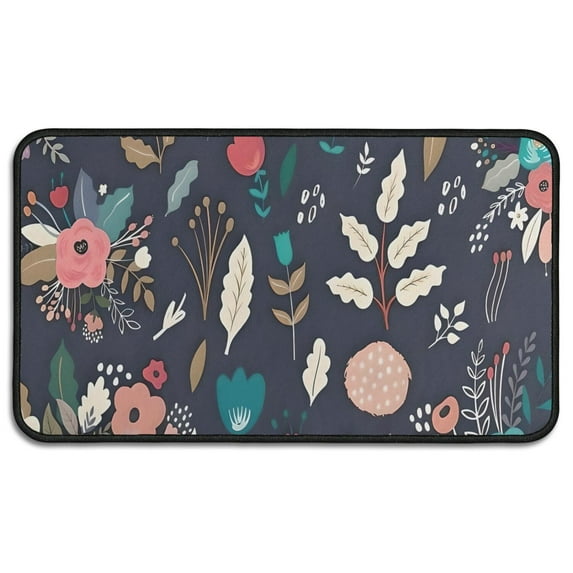 Pioneer Flower Floral Print Pattern Door Rugs,Washable Non Slip Door Mats Indoor,Decorative Door Mats,Entry Mat Indoor for Entrance,Bedroom,Kitchen,Bathroom,30"x17"