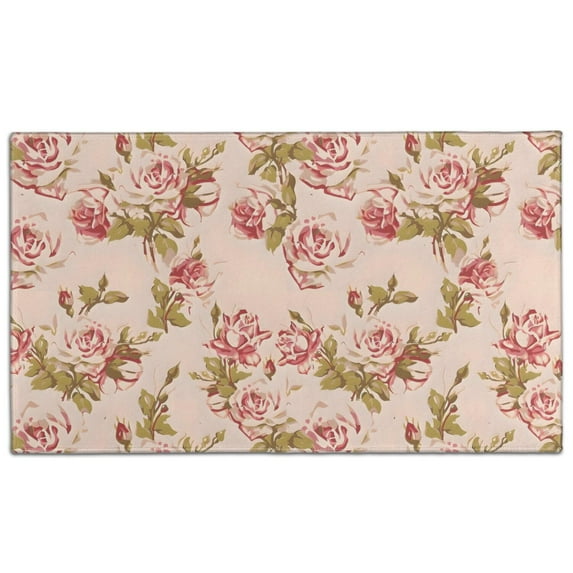 Pioneer Flower Floral Print Pattern Door Rugs,Washable Non Slip Door Mats Indoor,Decorative Door Mats,Entry Mat Indoor for Entrance,Bedroom,Kitchen,Bathroom,17"x30"
