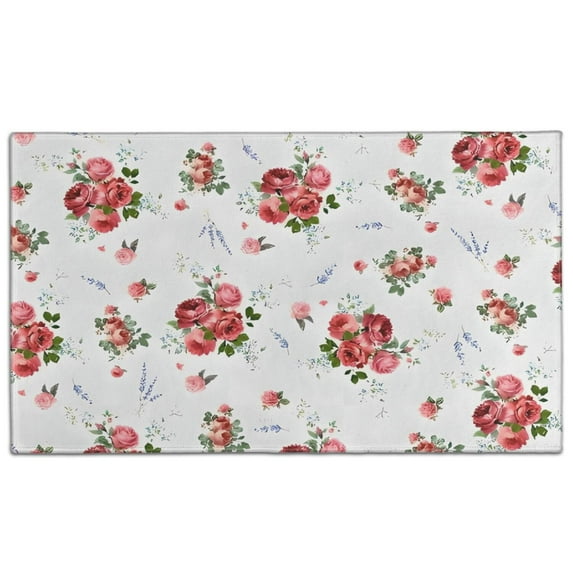 Pioneer Flower Floral Print Pattern Door Rugs,Washable Non Slip Door Mats Indoor,Decorative Door Mats,Entry Mat Indoor for Entrance,Bedroom,Kitchen,Bathroom,17"x30"