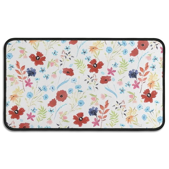 Pioneer Flower Floral Print Pattern Door Rugs,Washable Non Slip Door Mats Indoor,Decorative Door Mats,Entry Mat Indoor for Entrance,Bedroom,Kitchen,Bathroom,30"x17"