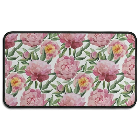 Pioneer Flower Floral Print Pattern Door Rugs,Washable Non Slip Door Mats Indoor,Decorative Door Mats,Entry Mat Indoor for Entrance,Bedroom,Kitchen,Bathroom,30"x17"