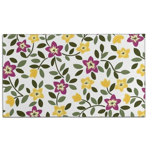 Pioneer Flower Floral Print Pattern Door Rugs,Washable Non Slip Door Mats Indoor,Decorative Door Mats,Entry Mat Indoor for Entrance,Bedroom,Kitchen,Bathroom,17"x30"