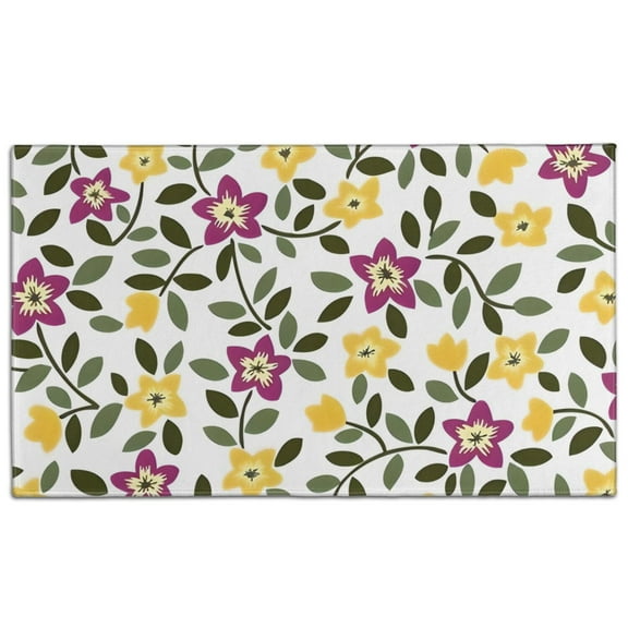 Pioneer Flower Floral Print Pattern Door Rugs,Washable Non Slip Door Mats Indoor,Decorative Door Mats,Entry Mat Indoor for Entrance,Bedroom,Kitchen,Bathroom,17"x30"