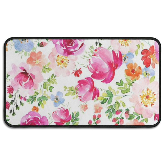 Pioneer Flower Floral Print Pattern Door Rugs,Washable Non Slip Door Mats Indoor,Decorative Door Mats,Entry Mat Indoor for Entrance,Bedroom,Kitchen,Bathroom,30"x17"