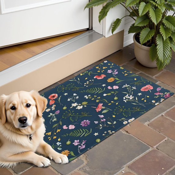 Pioneer Flower Floral Print Pattern Door Rugs,Washable Non Slip Door Mats Indoor,Decorative Door Mats,Entry Mat Indoor for Entrance,Bedroom,Kitchen,Bathroom,16"x24"