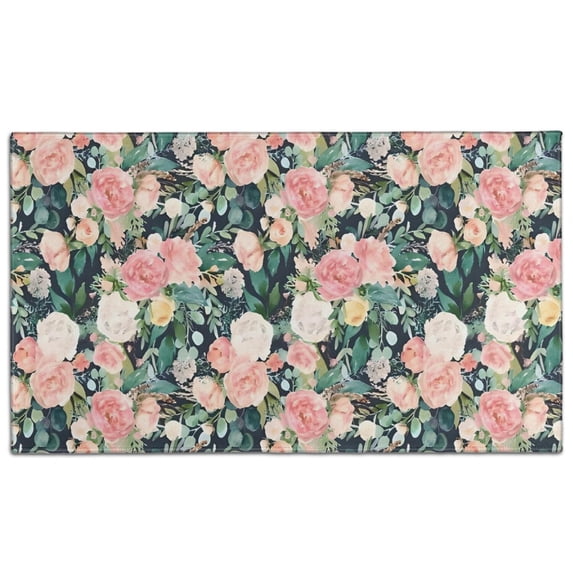 Pioneer Flower Floral Print Pattern Door Rugs,Washable Non Slip Door Mats Indoor,Decorative Door Mats,Entry Mat Indoor for Entrance,Bedroom,Kitchen,Bathroom,17"x30"