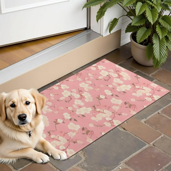 Pioneer Flower Floral Print Pattern Door Rugs,Washable Non Slip Door Mats Indoor,Decorative Door Mats,Entry Mat Indoor for Entrance,Bedroom,Kitchen,Bathroom,16"x24"