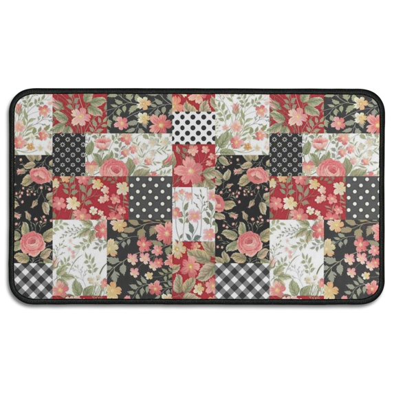Pioneer Flower Floral Print Pattern Door Rugs,Washable Non Slip Door Mats Indoor,Decorative Door Mats,Entry Mat Indoor for Entrance,Bedroom,Kitchen,Bathroom,30"x17"