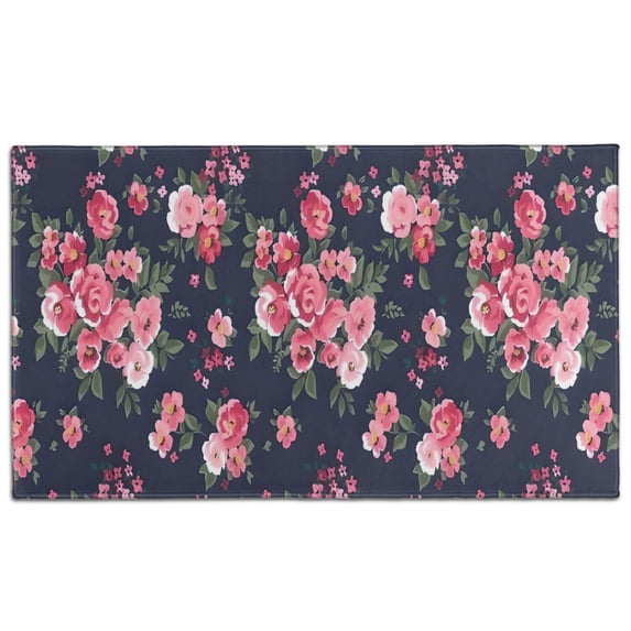 Pioneer Flower Floral Print Pattern Door Rugs,Washable Non Slip Door Mats Indoor,Decorative Door Mats,Entry Mat Indoor for Entrance,Bedroom,Kitchen,Bathroom,17"x30"