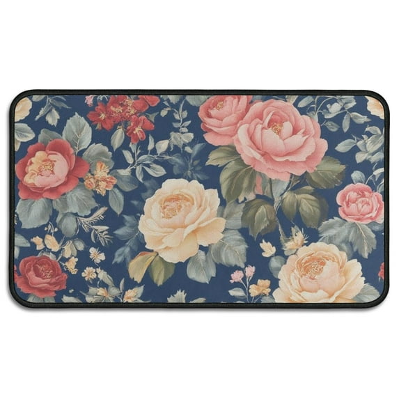 Pioneer Flower Floral Print Pattern Door Rugs,Washable Non Slip Door Mats Indoor,Decorative Door Mats,Entry Mat Indoor for Entrance,Bedroom,Kitchen,Bathroom,30"x17"