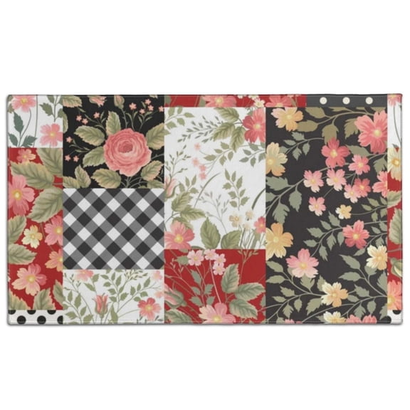 Pioneer Flower Floral Print Pattern Door Rugs,Washable Non Slip Door Mats Indoor,Decorative Door Mats,Entry Mat Indoor for Entrance,Bedroom,Kitchen,Bathroom,17"x30"
