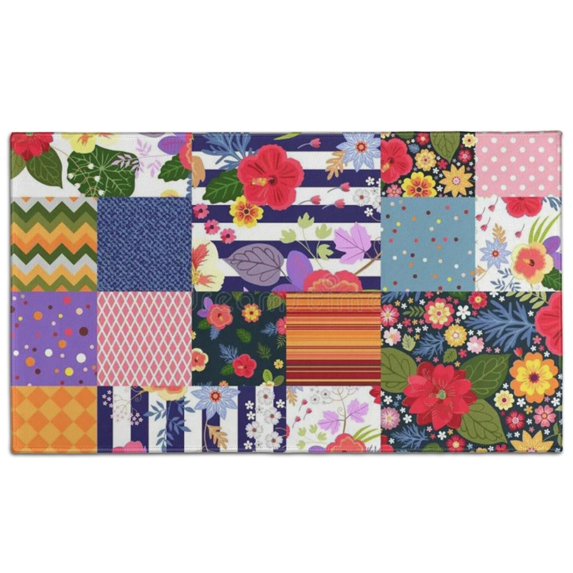 Pioneer Flower Floral Print Pattern Door Rugs,Washable Non Slip Door Mats Indoor,Decorative Door Mats,Entry Mat Indoor for Entrance,Bedroom,Kitchen,Bathroom,17"x30"