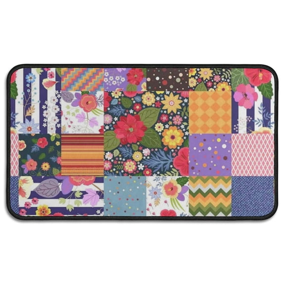 Pioneer Flower Floral Print Pattern Door Rugs,Washable Non Slip Door Mats Indoor,Decorative Door Mats,Entry Mat Indoor for Entrance,Bedroom,Kitchen,Bathroom,30"x17"