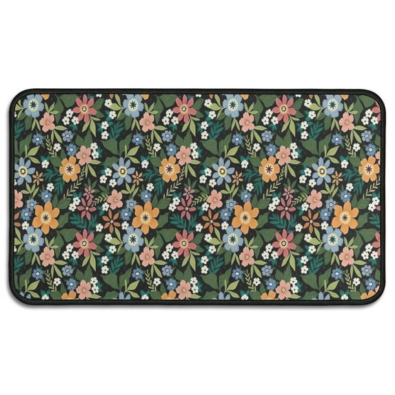 Pioneer Flower Floral Print Pattern Door Rugs,Washable Non Slip Door Mats Indoor,Decorative Door Mats,Entry Mat Indoor for Entrance,Bedroom,Kitchen,Bathroom,30"x17"