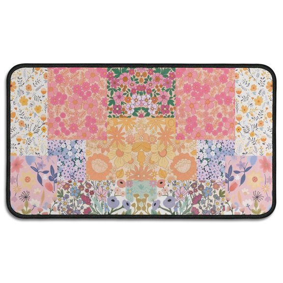 Pioneer Flower Floral Print Pattern Door Rugs,Washable Non Slip Door Mats Indoor,Decorative Door Mats,Entry Mat Indoor for Entrance,Bedroom,Kitchen,Bathroom,30"x17"